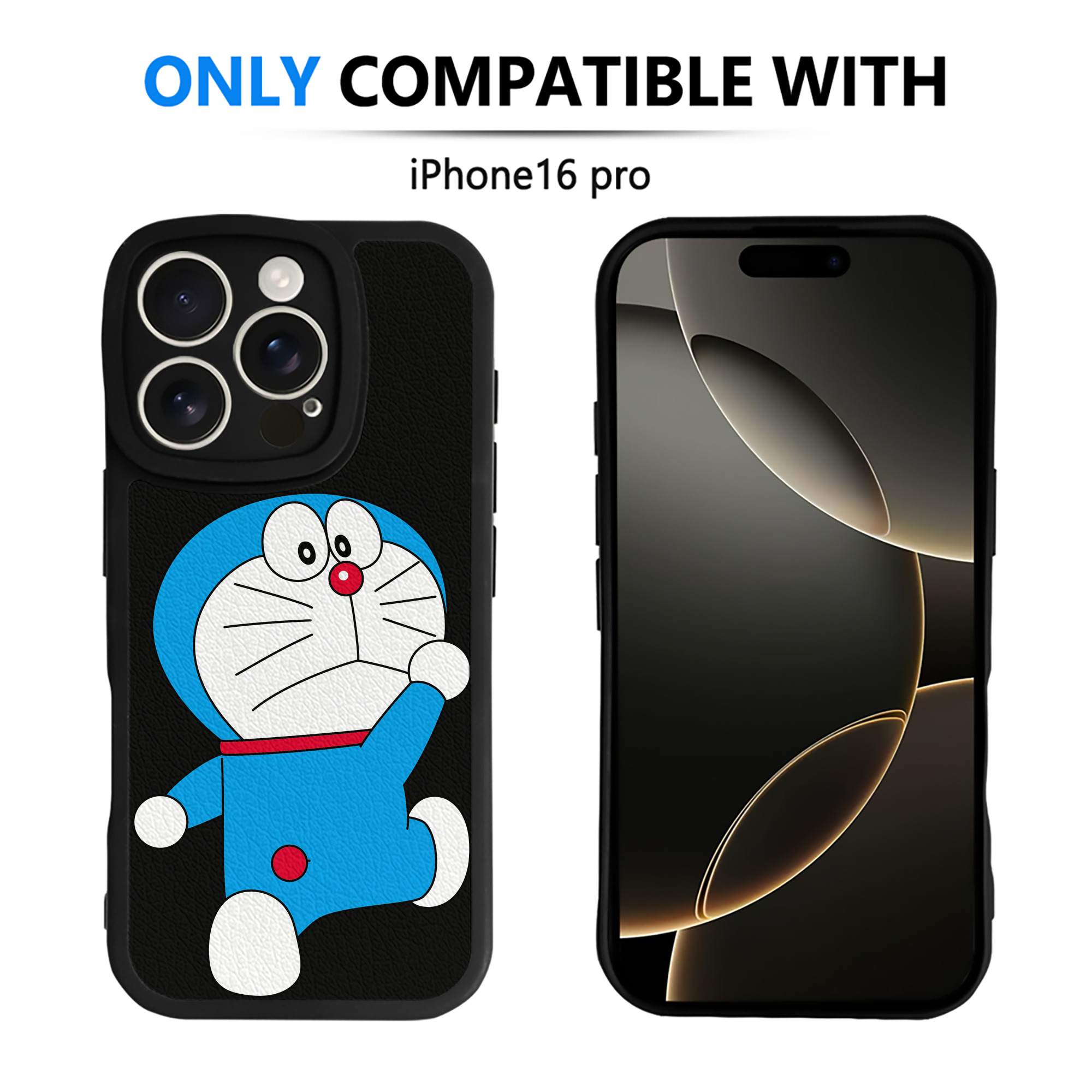 （画像用） ドラえもん Doraemon 【iPhone 16シリーズ対応】シリコンスマホケース（レザー調） 材質：シリコン